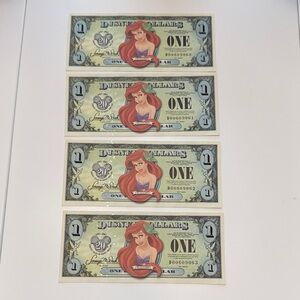 Uncirculated Sequentially Numbered 2007 D Series Disney Dollars Ariel